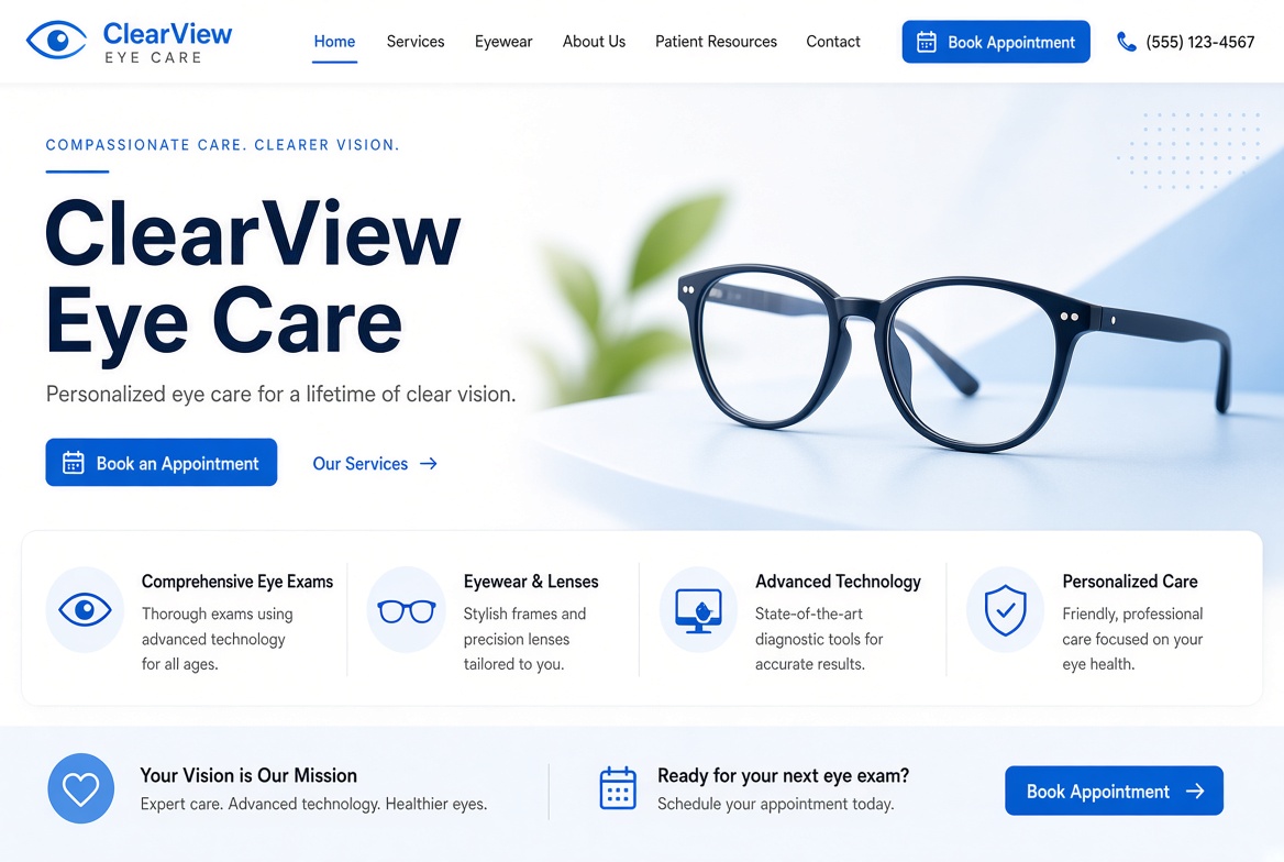 Optometry website example