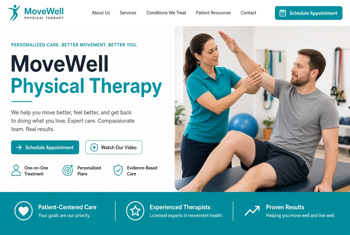 Physical Therapy website example