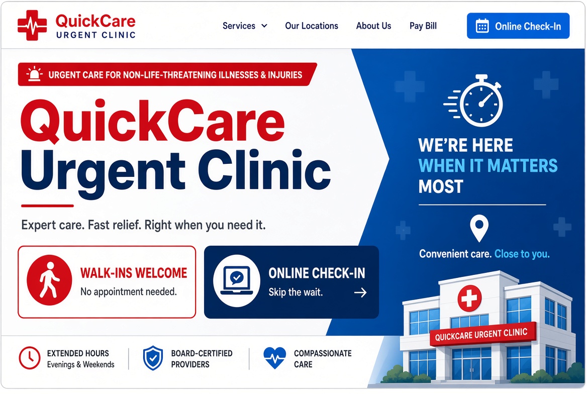 Urgent Care website example