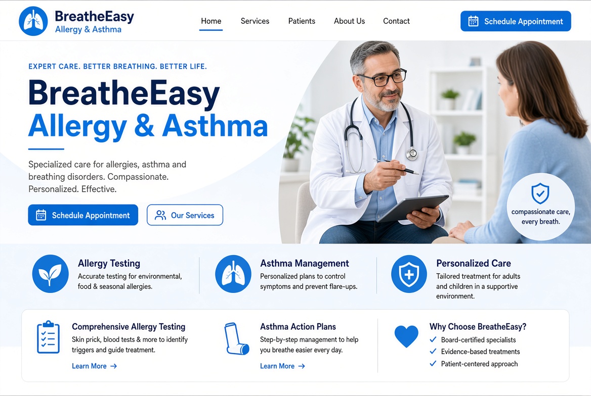 Allergy & Asthma website example