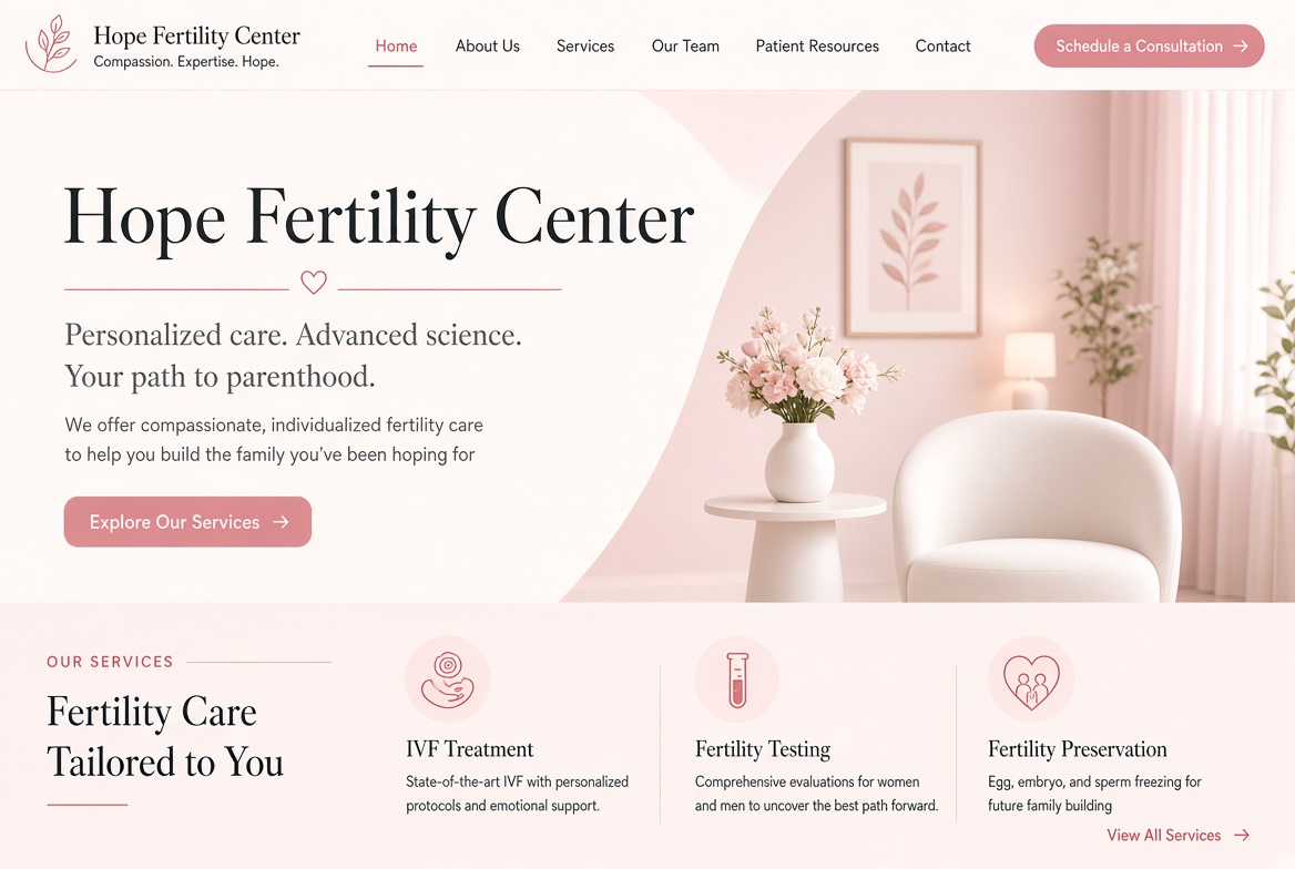 Fertility website example