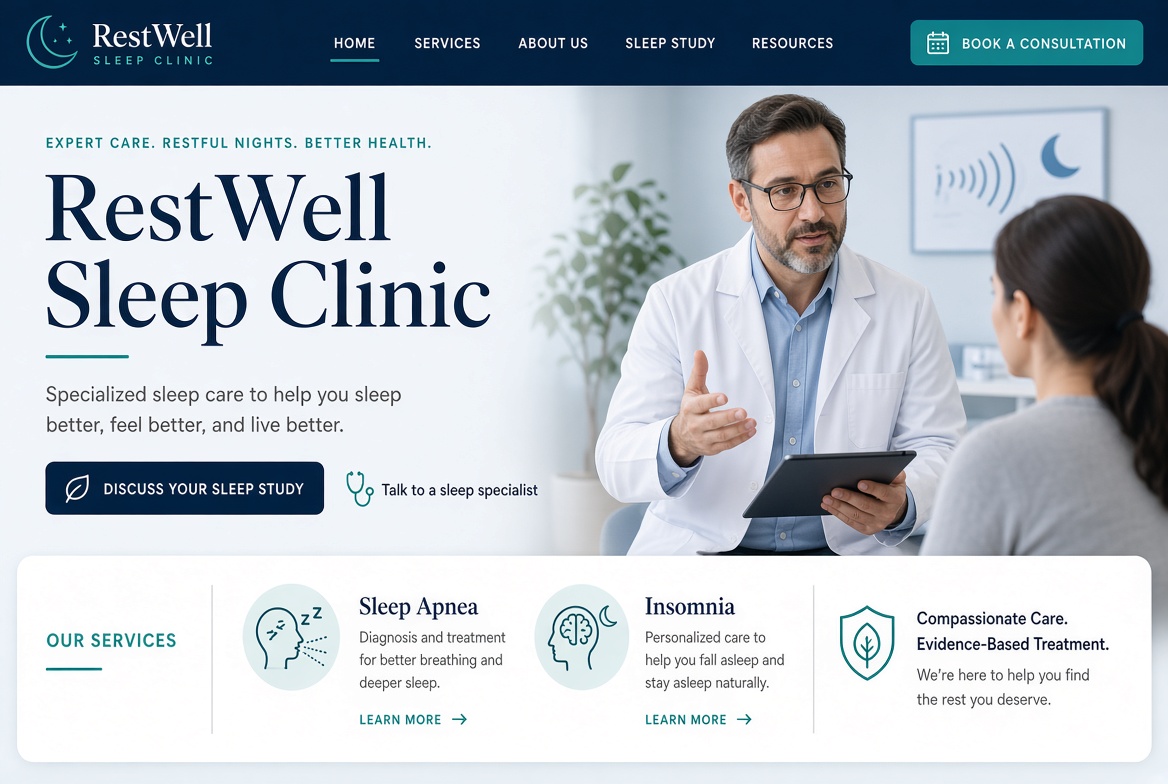 Sleep Clinic website example
